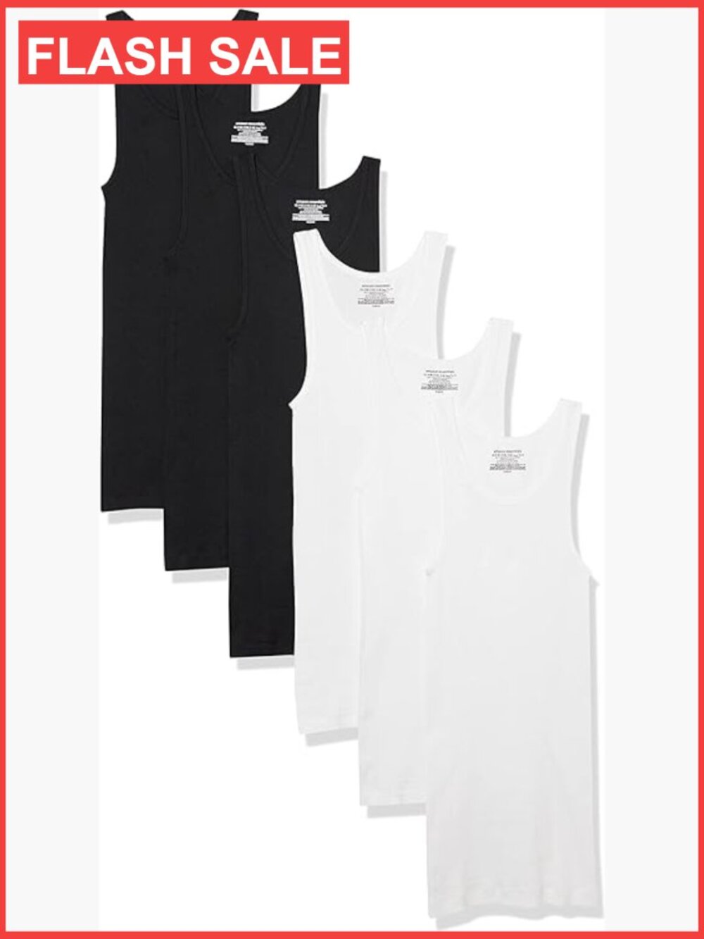 Men's Slim Fit Cotton Tank Undershirts - 6 Pack Breathable